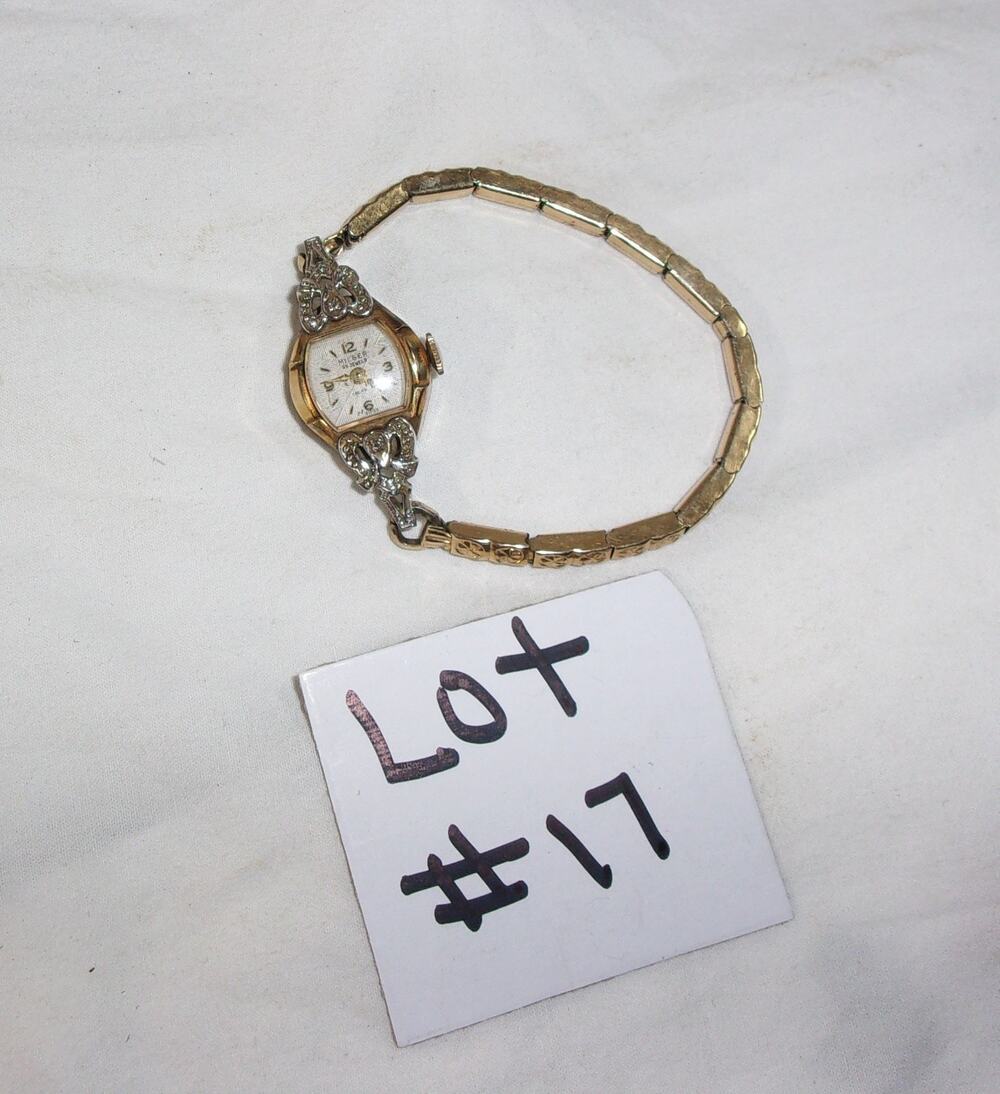 MILBER 25 JEWEL INCABLOC SWISS 10K RGF WOMEN'S WATCH-PARTS OR REPAIR